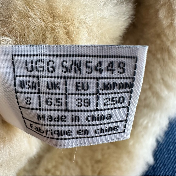 *UGG Tall Wedge Boots Tan Suede Sherpa Womens 8 - Picture 11 of 13